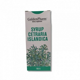 GOLDEN PHARM Islandes ķērpja sīrups ar C vitamīnu, 100ml
