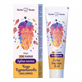 Зубная паста HERBA DENTA без фтора с кедр янтарной кислотой, 100г
