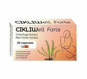 HERBIN CikliWell Forte для менопаузы Экстракт черного кохоша + красного клевера, 30 капсул