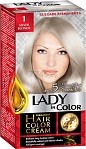 LADY IN COLOR Перманентный крем для волос 1 серебристый блондин, 50/50/25 мл