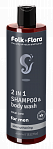 FOLK&FLORA vīriešu šampūns un dušas gels 2 in 1, stiprinošs, 400ml