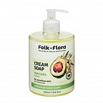 FOLK & FLORA šķidrās krēmziepes, Avocado & Olive, 500ml